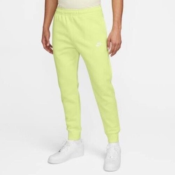 Nike Sportswear Club Fleece Liquid Lime Green Jogging Pants BV2671-736 Men's XXL - Picture 1 of 6